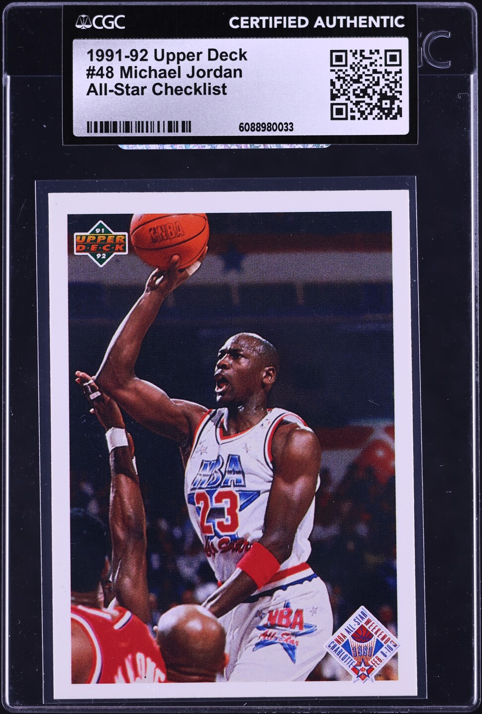 1991 Upper Deck All-Star Checklist Michael Jordan #48 CGC AUTH