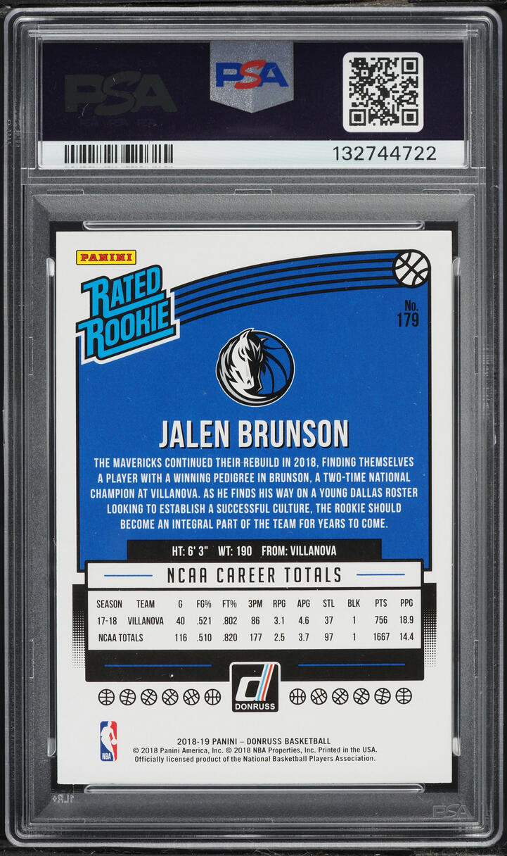 2018 Donruss Basketball Jalen Brunson ROOKIE #179 PSA 10 GEM MINT