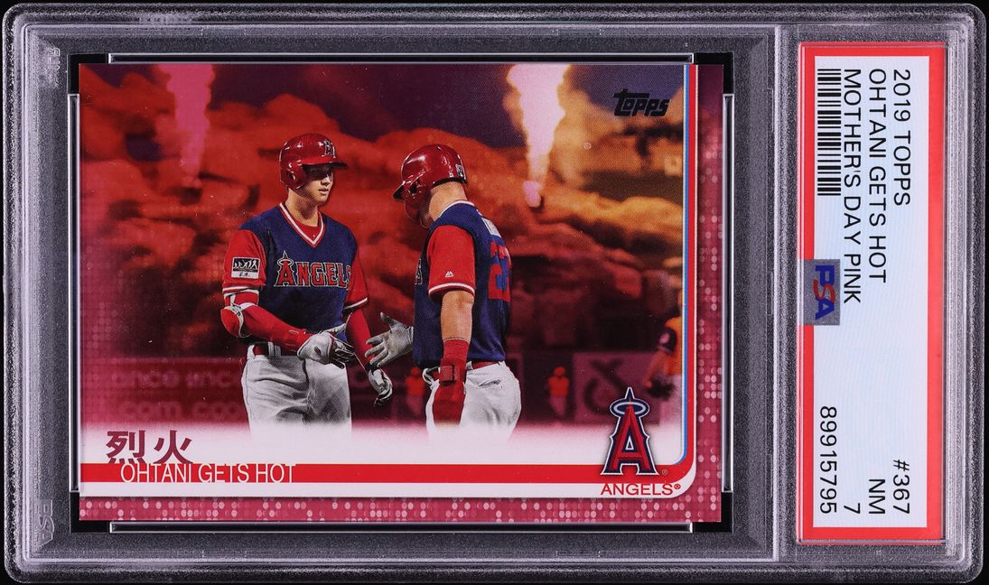 2019 Topps Mothers Day Pink Gets Hot Shohei Ohtani /50 #367 PSA 7 NRMT