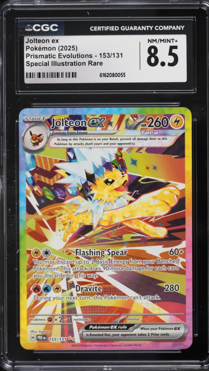 2025 Pokemon Scarlet & Violet Prismatic Evolutions SIR Jolteon Ex #153 CGC 8.5 NM-MT+