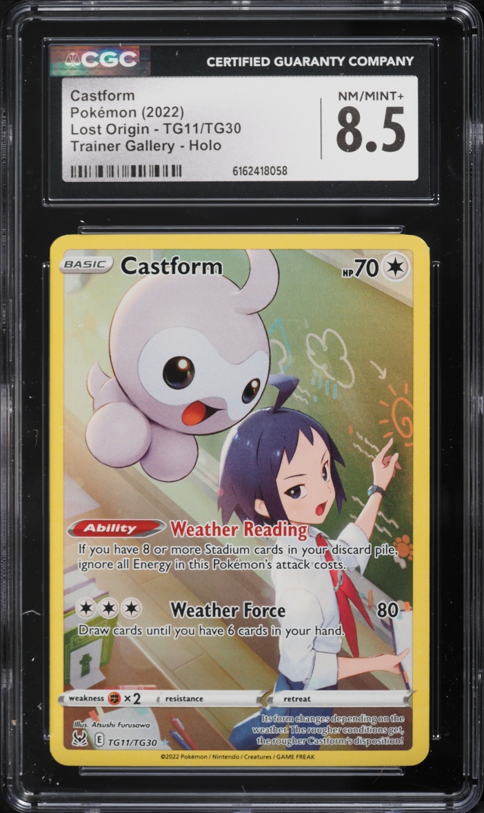 2022 Pokemon Sword & Shield Lost Origin Full Art Castform #TG11 CGC 8.5 NM-MT+