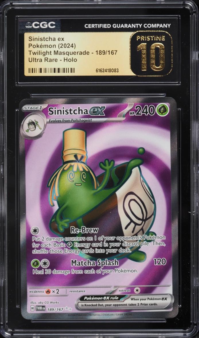 2024 Pokemon Scarlet & Violet Twilight Masquerade Full Art Sinistcha ex #189 CGC 10 PRISTINE