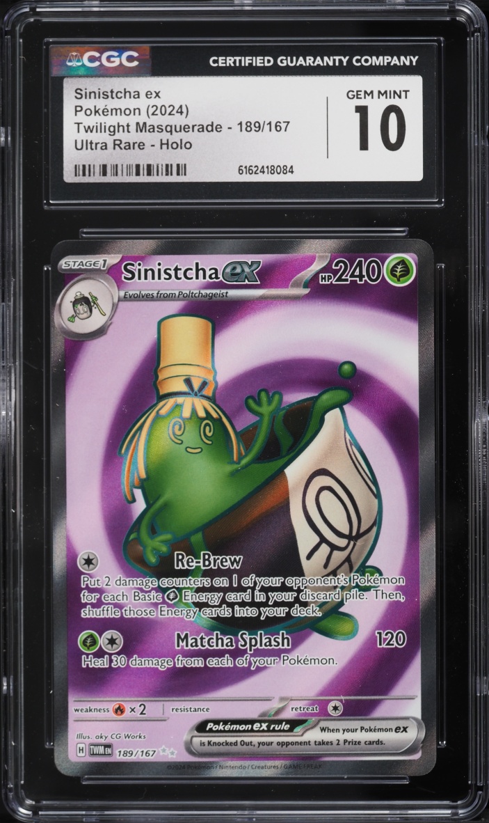 2024 Pokemon Scarlet & Violet Twilight Masquerade Full Art Sinistcha ex #189 CGC 10 GEM MINT