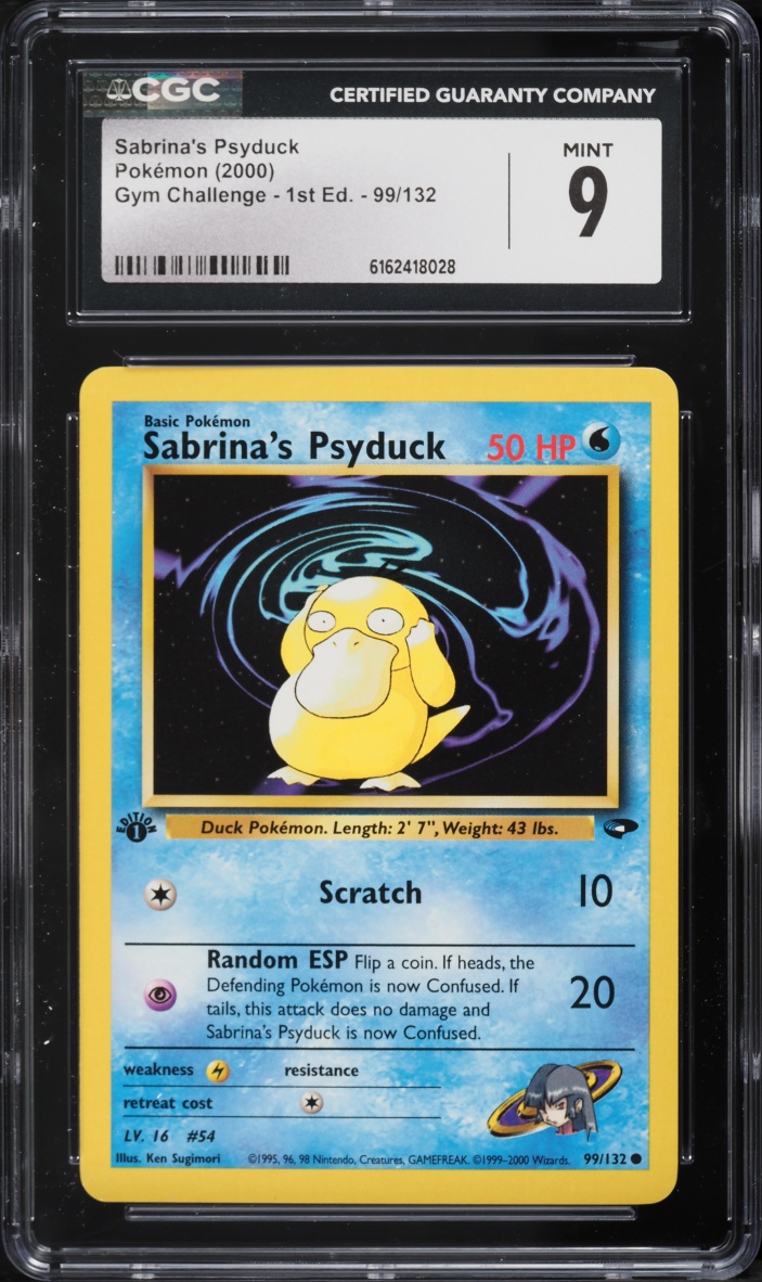 2000 Pokemon Gym Challenge 1st Edition Sabrina's Psyduck #99 CGC 9 MINT