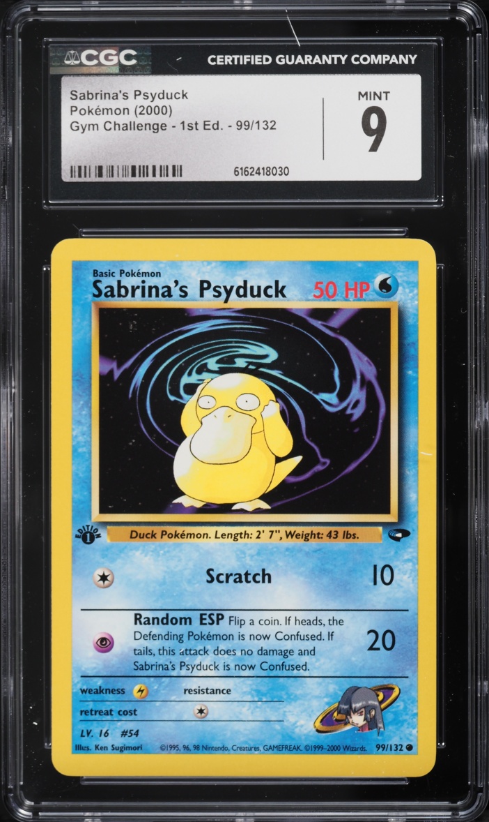 2000 Pokemon Gym Challenge 1st Edition Sabrina's Psyduck #99 CGC 9 MINT