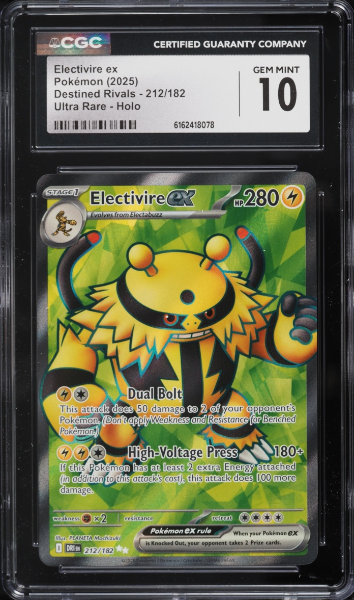 2025 Pokemon Scarlet & Violet Destined Rivals Full Art Electivire EX #212 CGC 10 GEM MINT