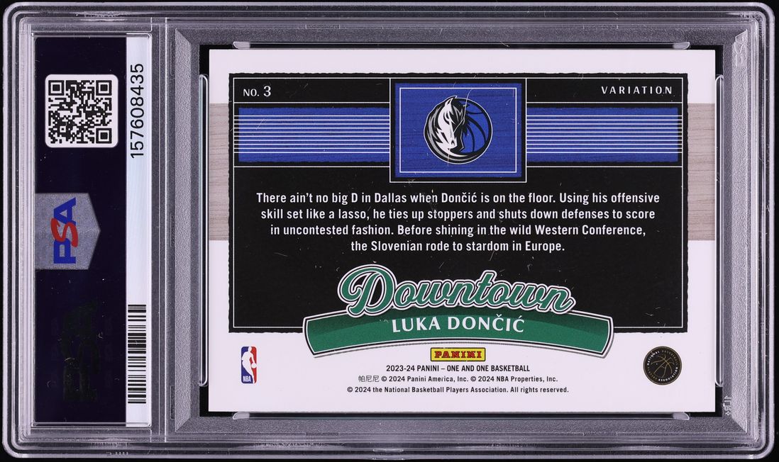 2023 Panini One And One Downtown Variation Luka Doncic #3 PSA 9 MINT