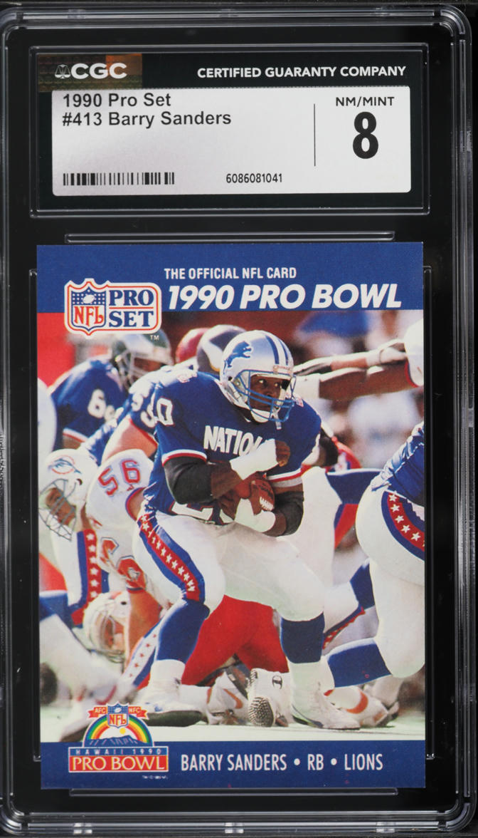 1990 Pro Set Football Barry Sanders #413 CGC 8 NM-MT