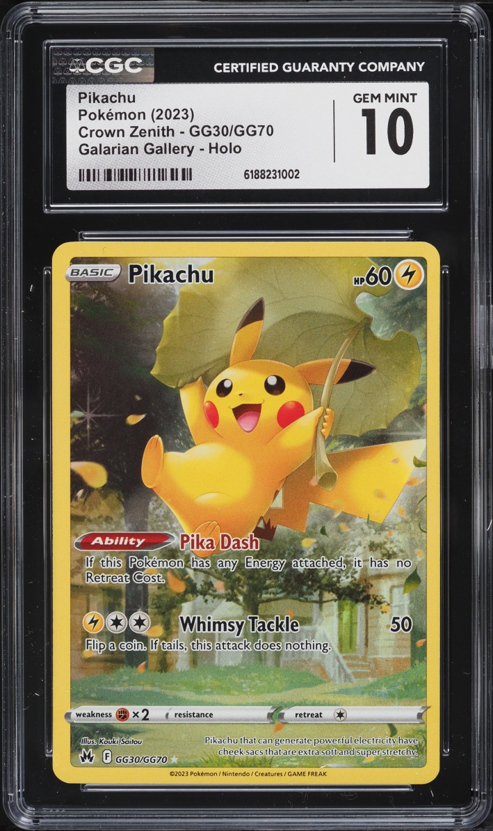 2023 Pokemon Sword & Shield Crown Zenith Galarian Gallery Alt Art Pikachu #GG30 CGC 10 GEM MINT