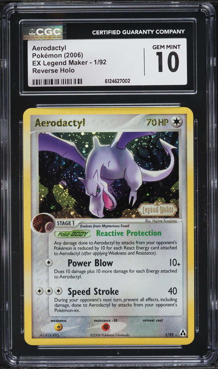 2006 Pokemon EX Legend Maker Reverse Holo Aerodactyl #1 CGC 10 GEM MINT
