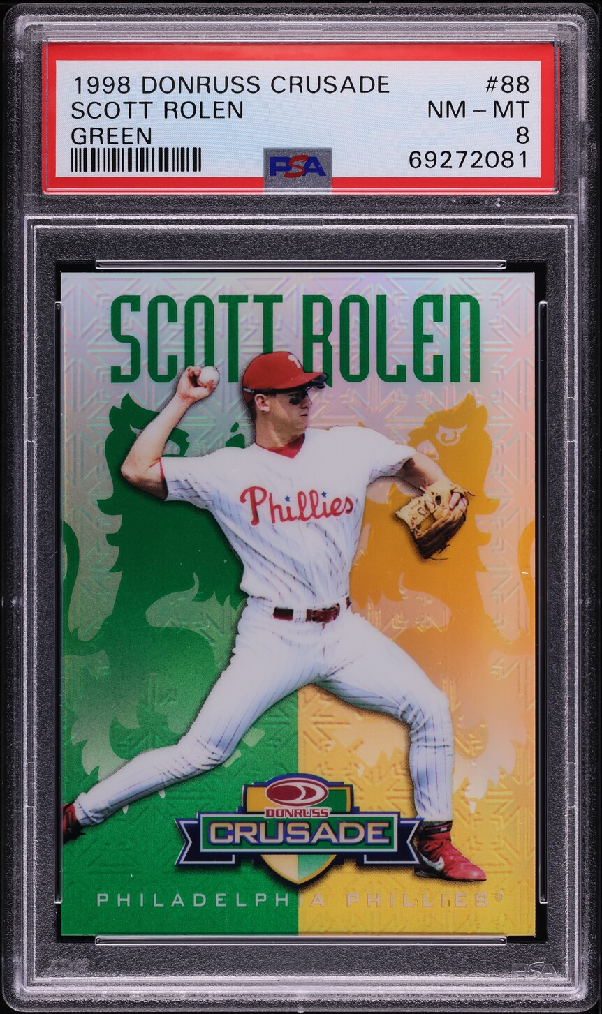 1998 Donruss Crusade Green Scott Rolen /250 #88 PSA 8 NM-MT