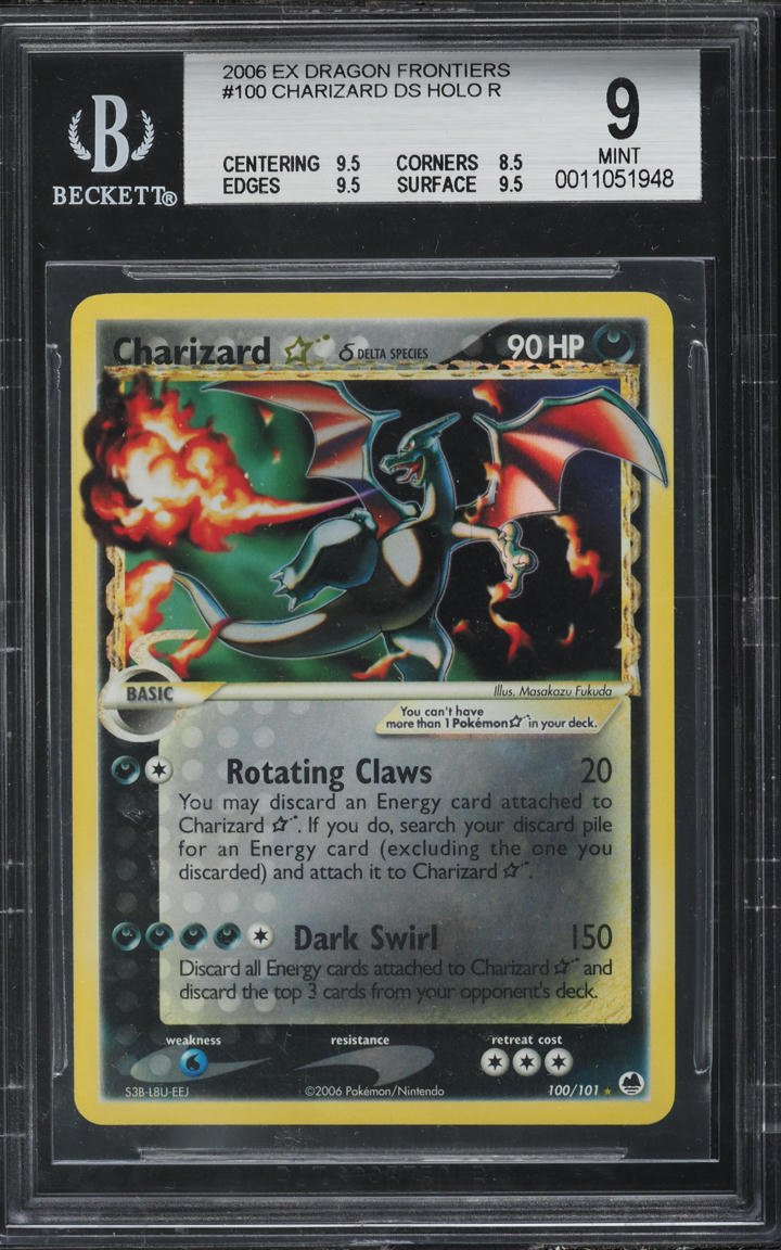 2006 Pokemon EX Dragon Frontiers Holo Charizard Gold Star #100 BGS 9 MINT