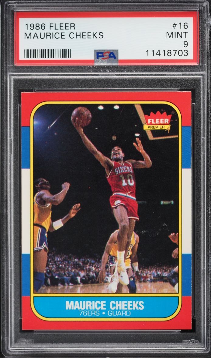 1986 Fleer Basketball Maurice Cheeks #16 PSA 9 MINT