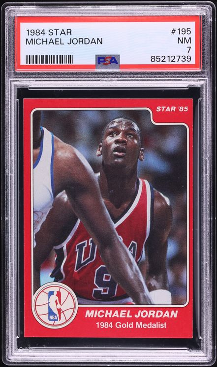 1984 Star Basketball Michael Jordan ROOKIE #195 PSA 7 NRMT