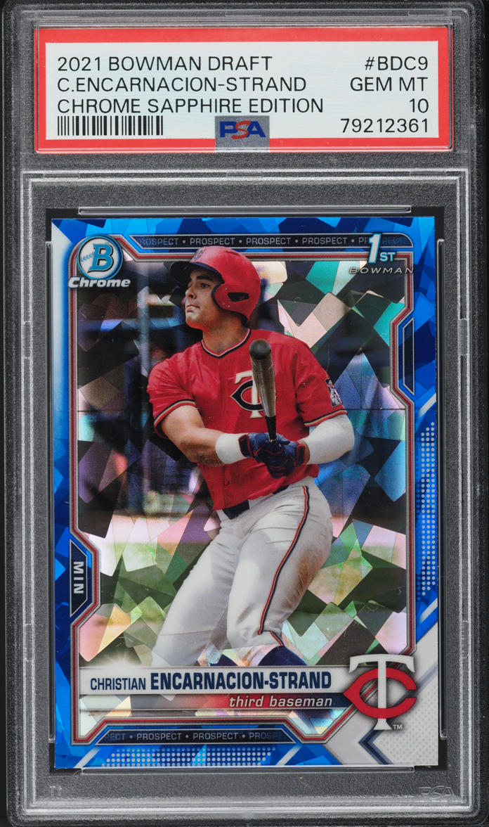 2021 Bowman Chrome Draft Sapphire Christian Encarnacion-Strand PROSPECT PSA 10