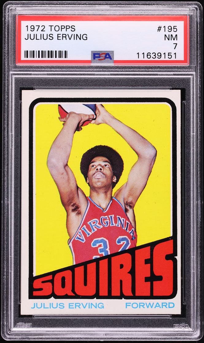 1972 Topps Basketball Julius Erving ROOKIE #195 PSA 7 NRMT