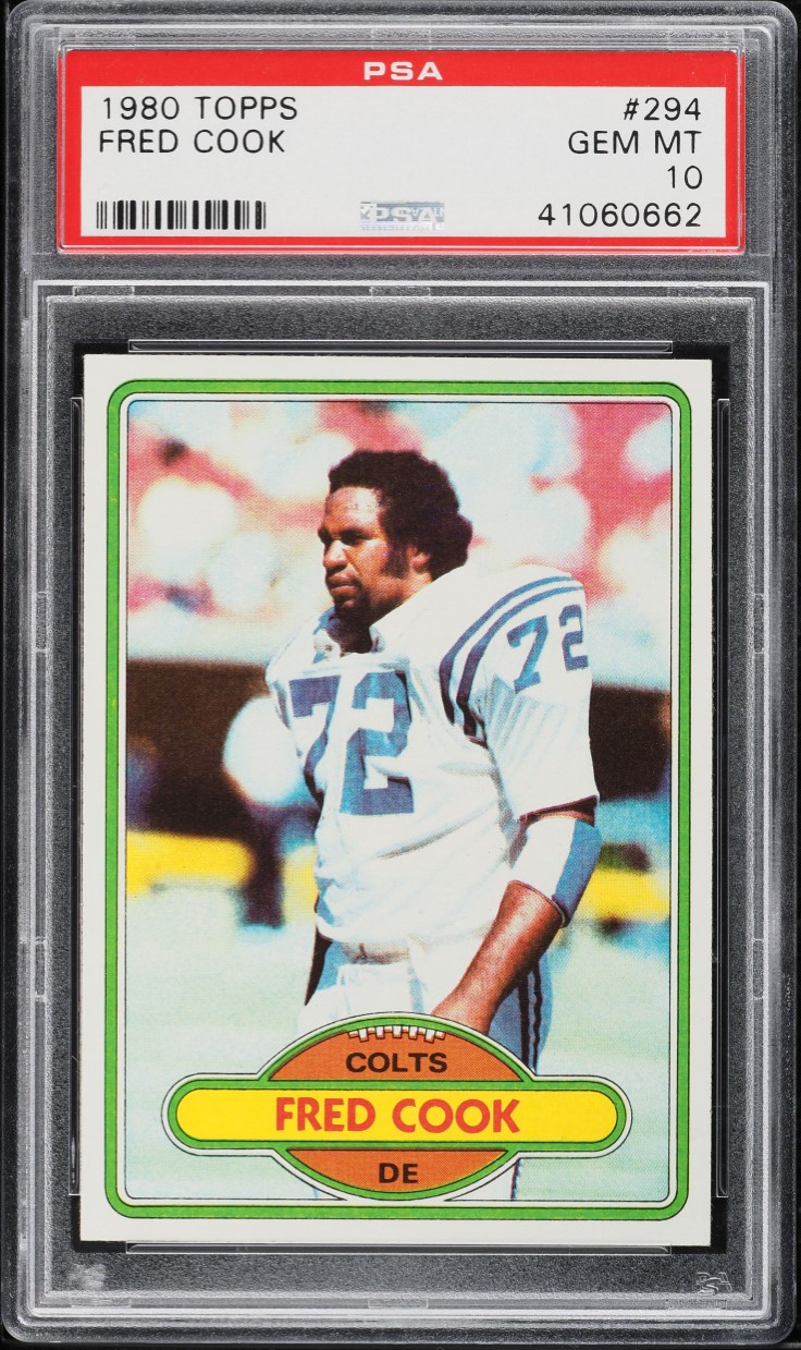 1980 Topps Football Fred Cook #294 PSA 10 GEM MINT