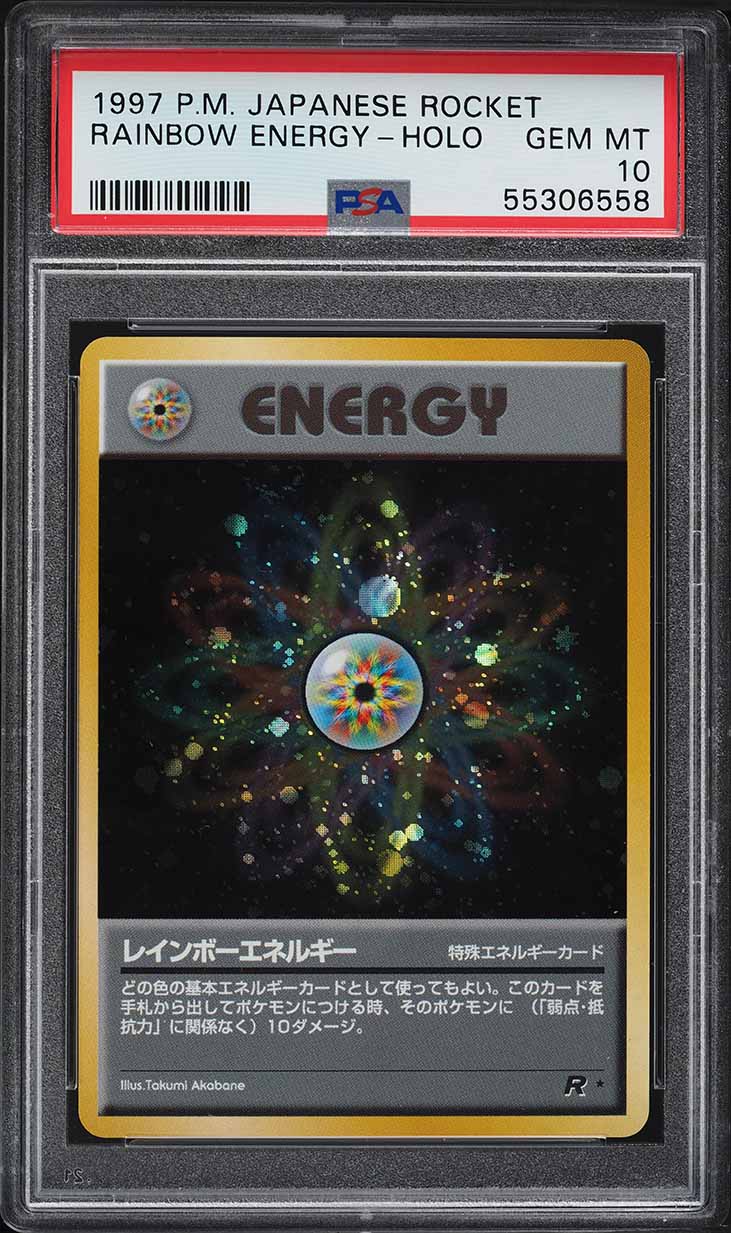 1997 Pokemon Japanese Rocket Gang Holo Rainbow Energy PSA 10 GEM MINT - Main Image