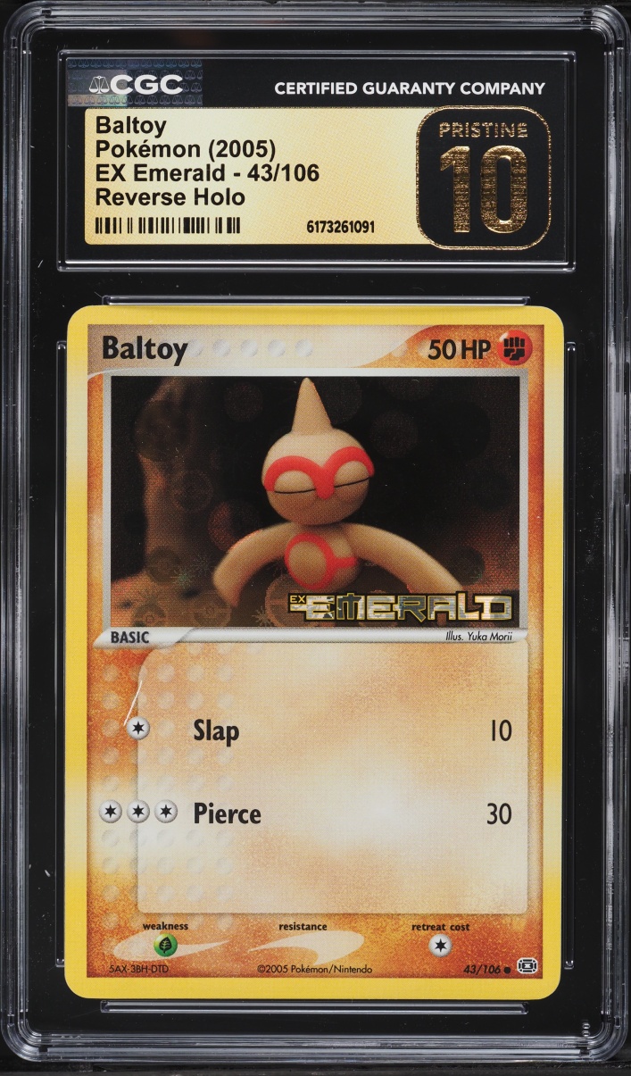 2005 Pokemon EX Emerald Reverse Holo Baltoy #43 CGC 10 PRISTINE