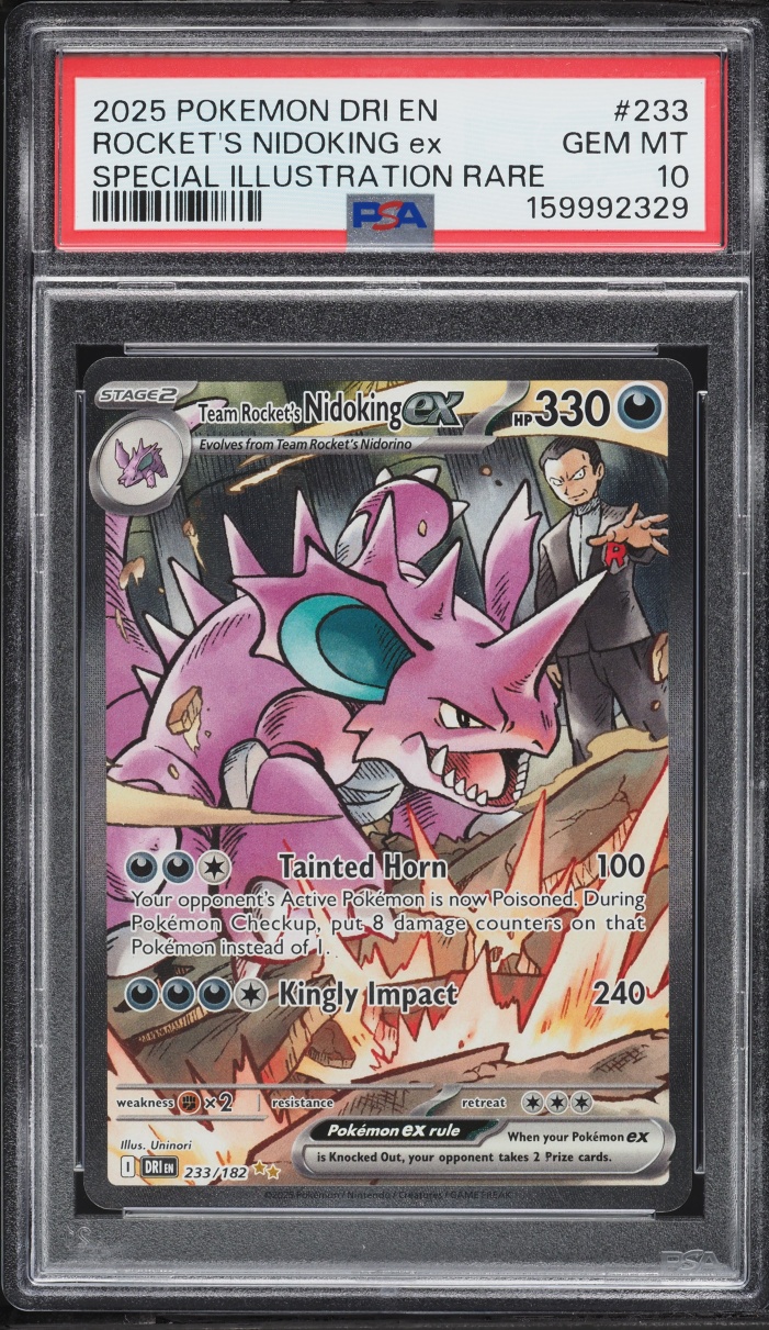 2025 Pokemon Scarlet & Violet Destined Rivals SIR Team Rocket's Nidoking ex #233 PSA 10 GEM