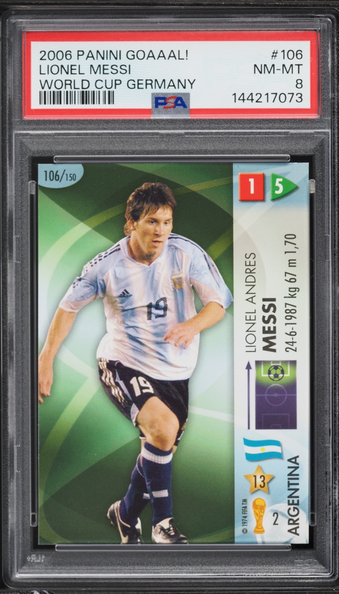 2006 Panini Goaaal! World Cup Germany Lionel Messi /150 #106 PSA 8 NM-MT