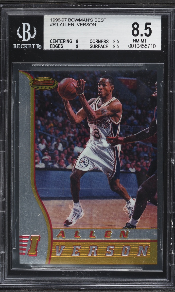 1996 Bowman's Best Allen Iverson ROOKIE #R1 BGS 8.5 NM-MT+