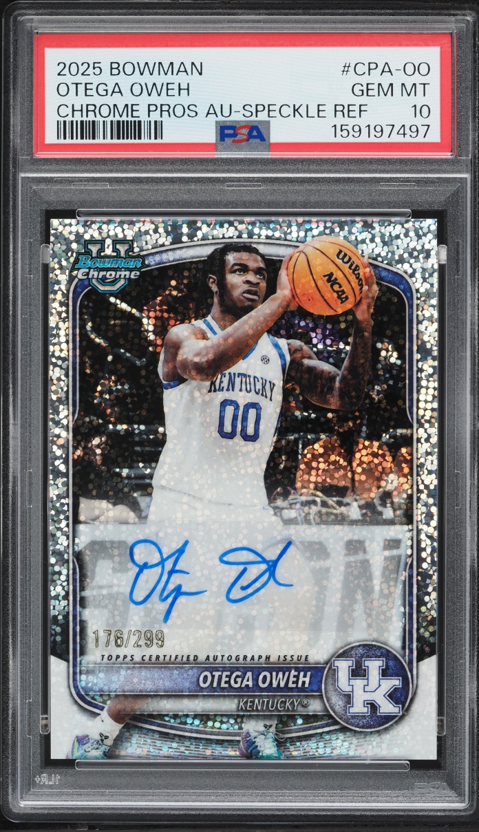 2025 Bowman Chrome U Speckle Refractor Otega Oweh ROOKIE AUTO /299 #CPA-OO PSA 10 GEM MINT