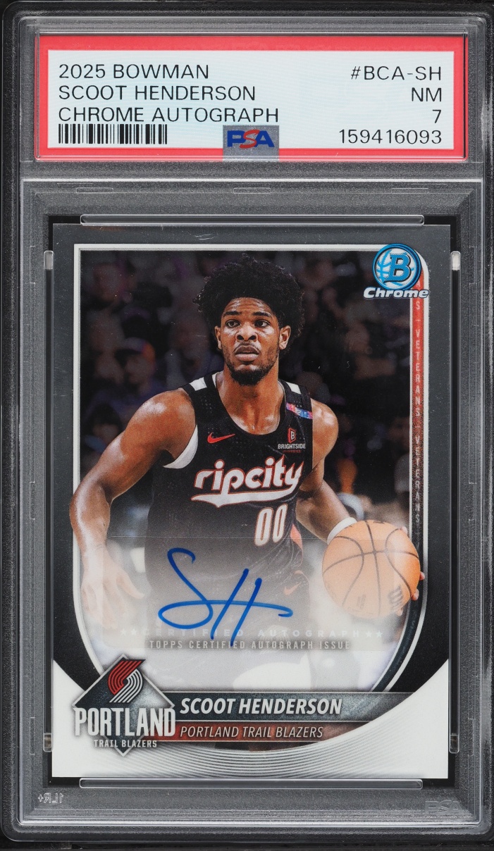 2025 Bowman Chrome Scoot Henderson AUTO #BCA-SH PSA 7 NRMT