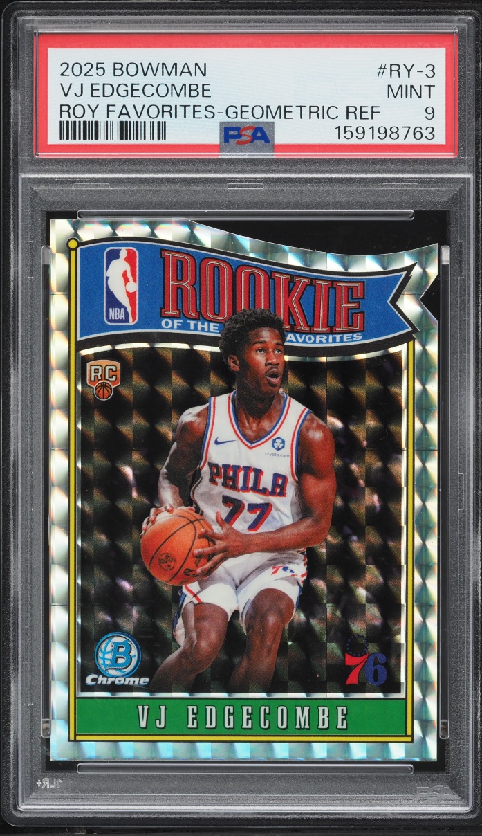 2025 Bowman Chrome Of The Year Favorites Geometric Ref. VJ Edgecombe ROOKIE #RY-3 PSA 9 MINT