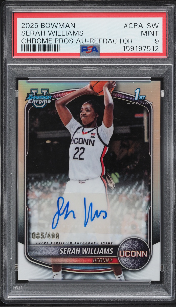 2025 Bowman Chrome U Refractor Serah Williams ROOKIE AUTO /499 #CPA-SW PSA 9 MINT