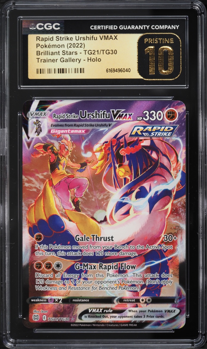 2022 Pokemon Sword & Shield Brilliant Stars CHR Rapid Strike Urshifu VMAX #TG21 CGC 10 PRISTINE