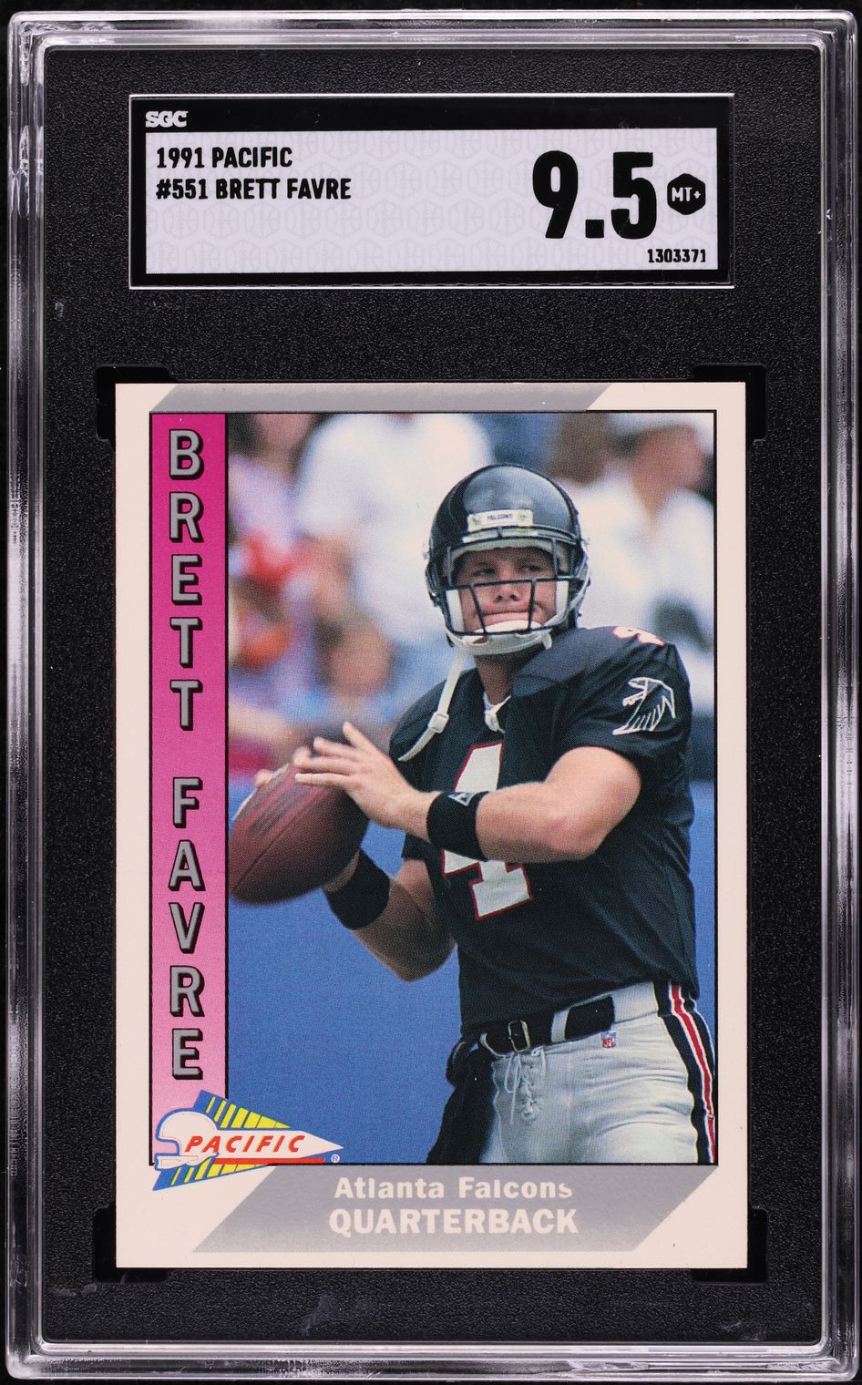 1991 Pacific Football Brett Favre ROOKIE #551 SGC 9.5 MINT+