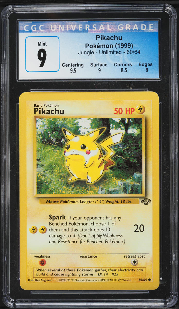 1999 Pokemon Jungle Pikachu #60 JSA CGC 9 MINT