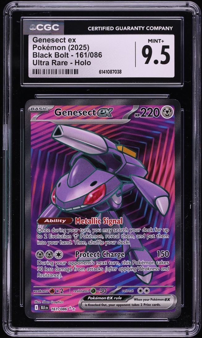 2025 Pokemon Scarlet & Violet Black Bolt Full Art Genesect Ex #161 CGC 9.5 MINT+