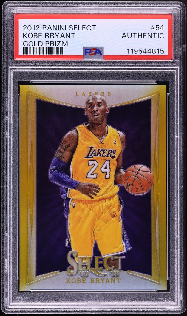 2012 Select Gold Prizm Kobe Bryant /10 #54 PSA AUTH