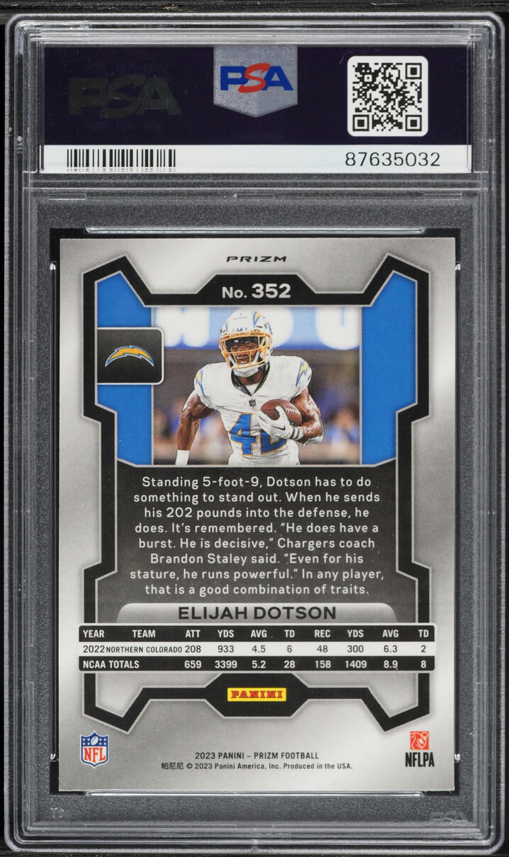 2023 Panini Prizm Black & White Checker Elijah Dotson ROOKIE #352 PSA 9 MINT