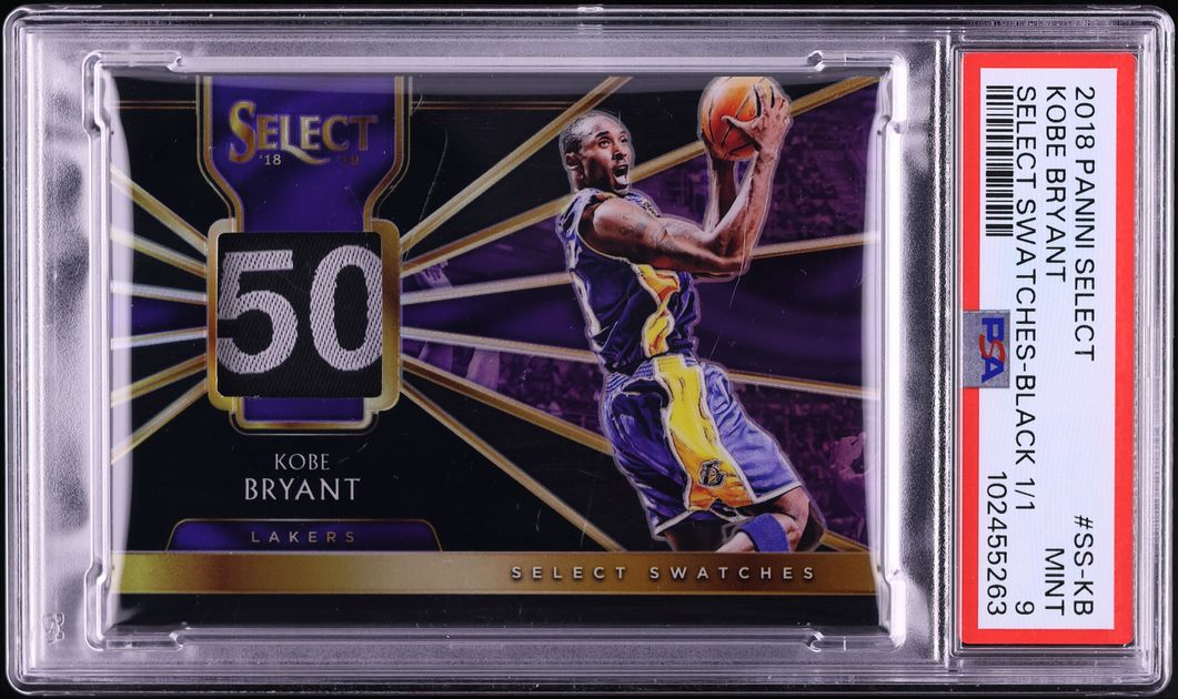 2018 Panini Select Swatches Black Kobe Bryant PATCH 1/1 #SS-KB PSA 9 MINT