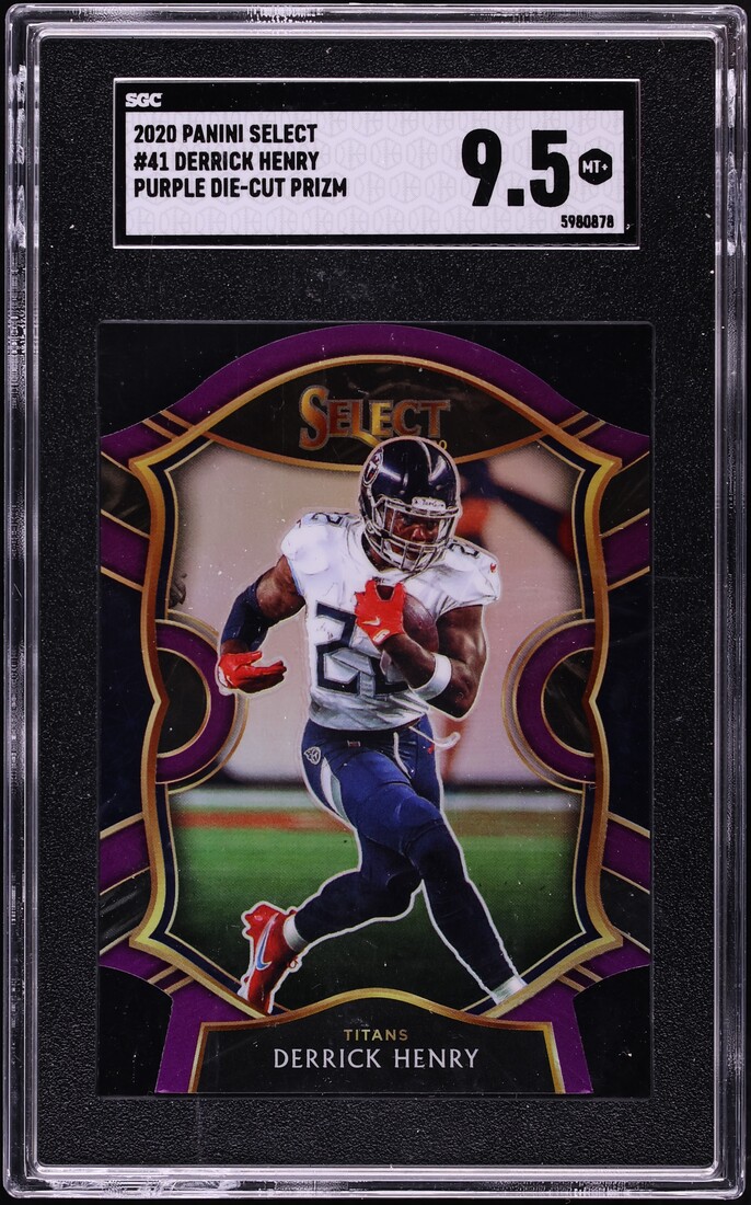 2020 Select Concourse Purple Prizm Die-Cut Derrick Henry #41 SGC 9.5 MINT+