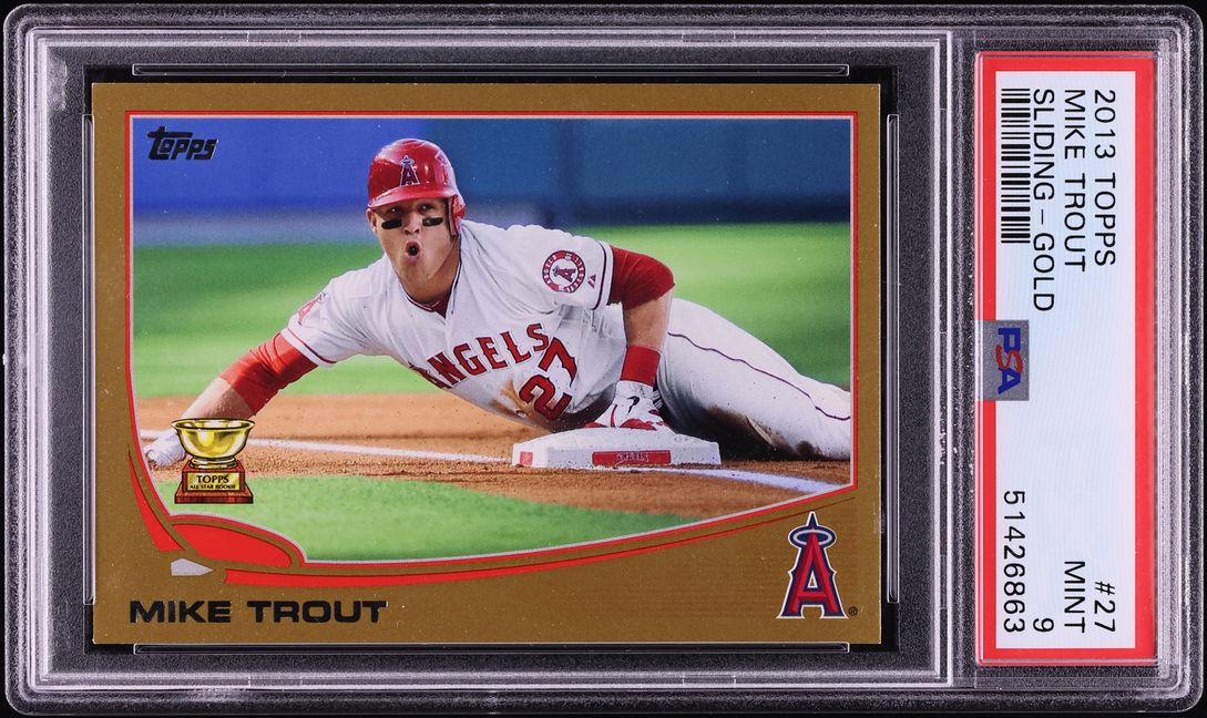 2013 Topps Sliding Gold Mike Trout /2013 #27 PSA 9 MINT
