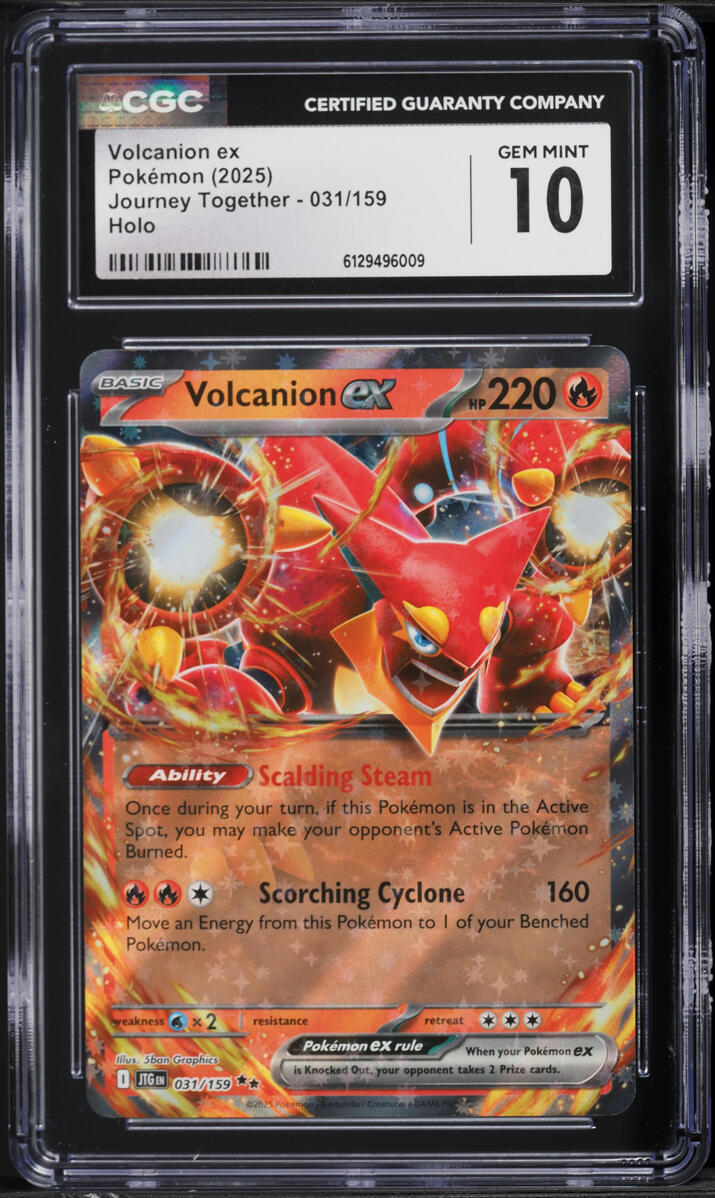 2025 Pokemon Scarlet & Violet Journey Together Holo Volcanion EX #31 CGC 10 GEM MINT