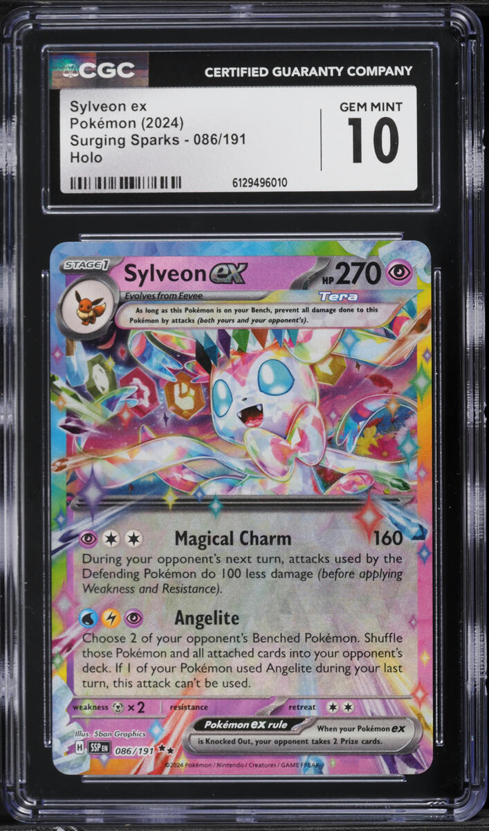 2024 Pokemon Scarlet & Violet Surging Sparks Holo Sylveon EX #86 CGC 10 GEM MINT