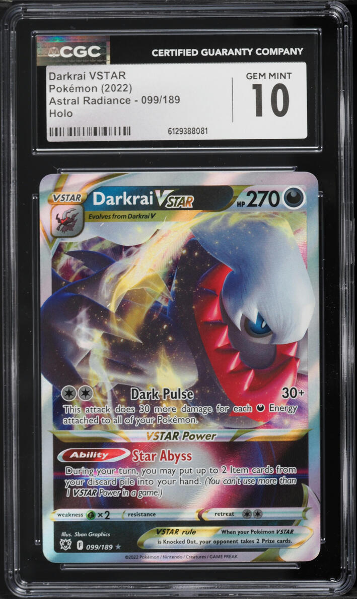 2022 Pokemon Sword & Shield Astral Radiance Holo Darkrai VSTAR #99 CGC 10 GEM MINT