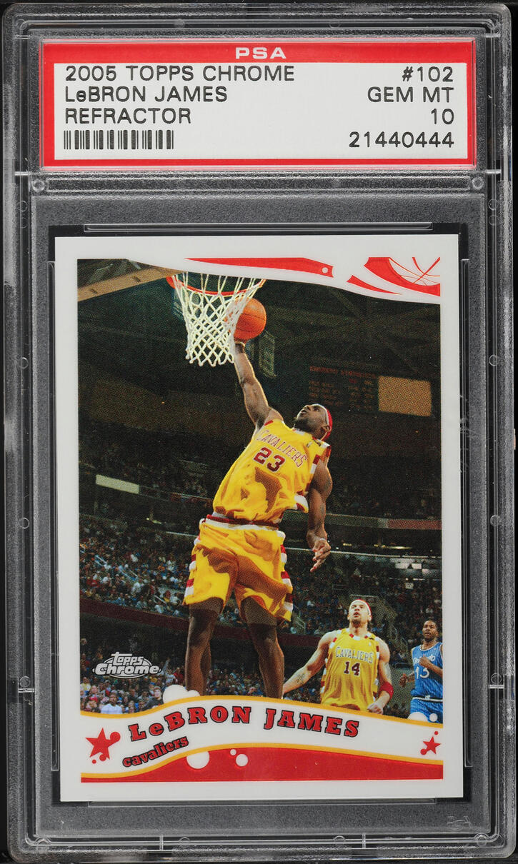 2005 Topps Chrome Refractor LeBron James /999 #102 PSA 10 GEM MINT