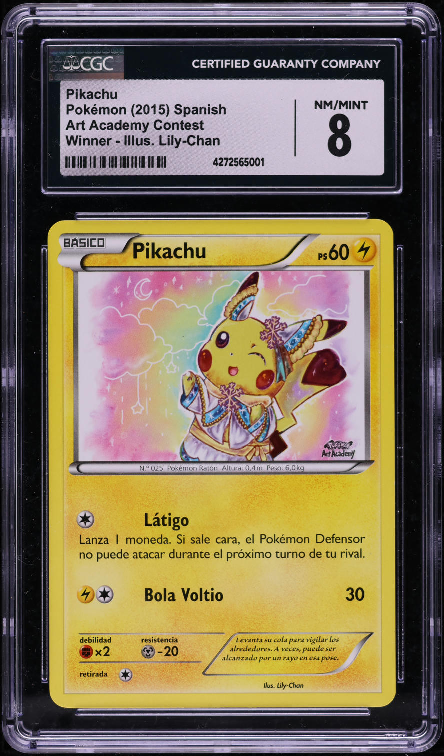 2015 Pokemon Spanish Art Academy Contest Winner Lily Chan Pikachu CGC 8