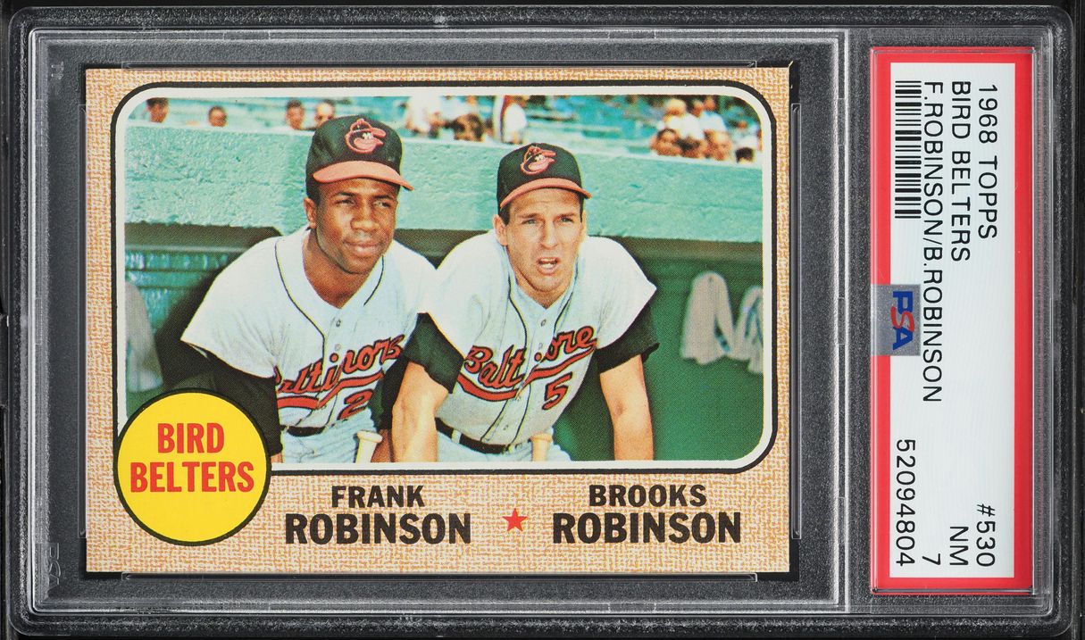 1968 Topps Frank Robinson & Brooks Robinson BIRD BELTERS #530 PSA 7 NRMT