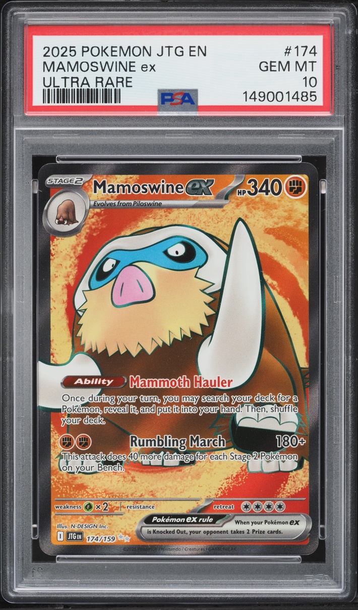 2025 Pokemon Scarlet & Violet Journey Together Full Art Mamoswine EX #174 PSA 10 GEM MINT
