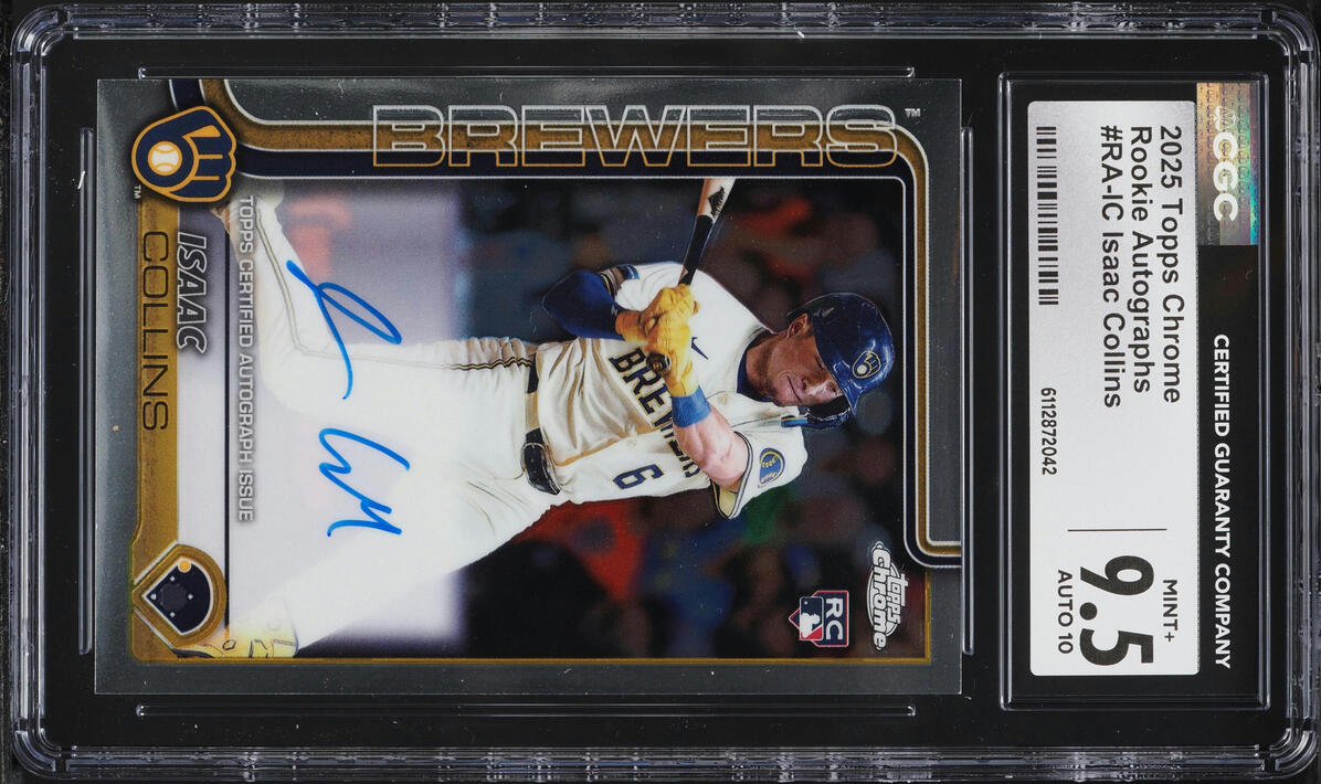 2025 Topps Chrome Isaac Collins ROOKIE AUTO #RA-IC CGC 9.5 MINT+