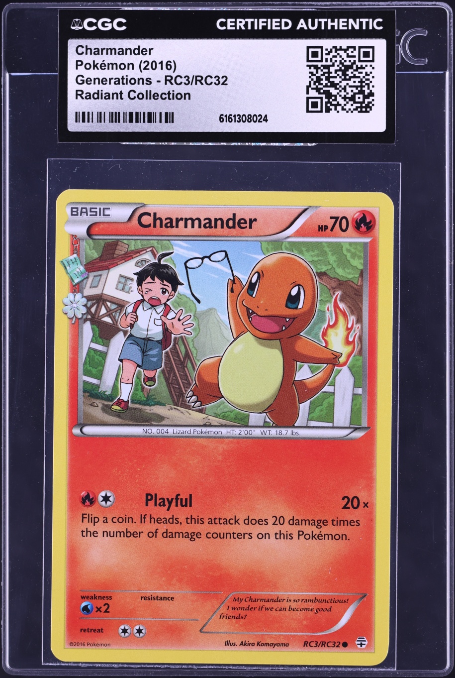2016 Pokemon XY Generations Radiant Collection Charmander #RC3 CGC AUTH