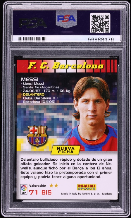 2004 Panini Sports Megacracks Lionel Messi ROOKIE #71 PSA 4 VGEX