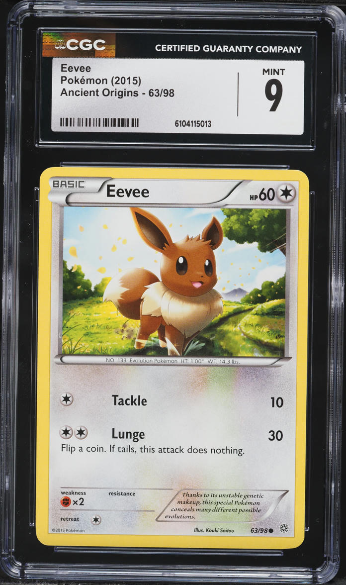 2015 Pokemon XY Ancient Origins Eevee #63 CGC 9 MINT